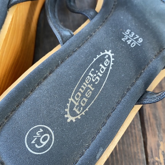 90's Lower East Side Chunky Wooden Sandals Y2K 6.5 - Picture 4 of 7